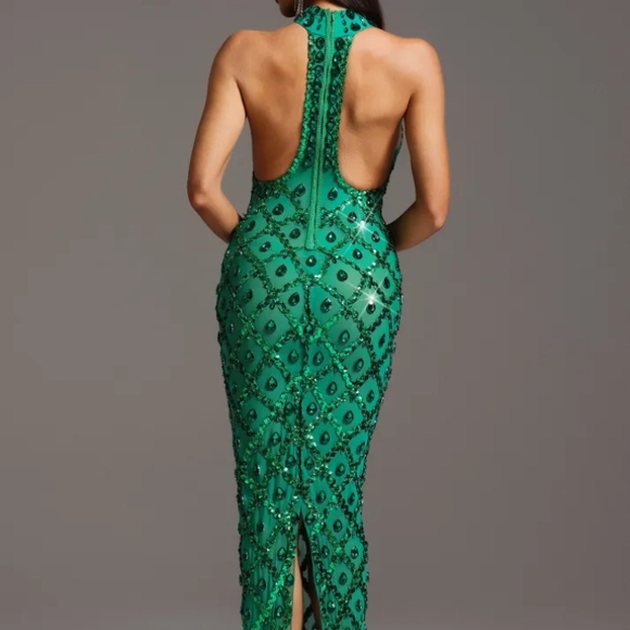 Bella Barnett Rhoda Diamonte Green Maxi Dress. NWT! XL! - Picture 3 of 4